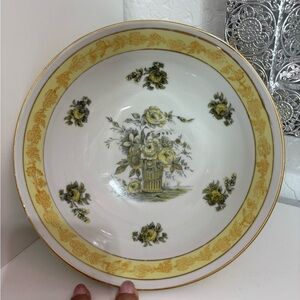 ESCO Japan Bowl YellowFloral Handpainted